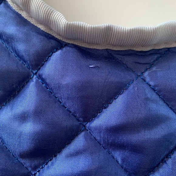 Casual Canine Quilted Nor’Easter Dog Coat in Royal Blue w/ Gray Detail Size S/M - Picture 7 of 8